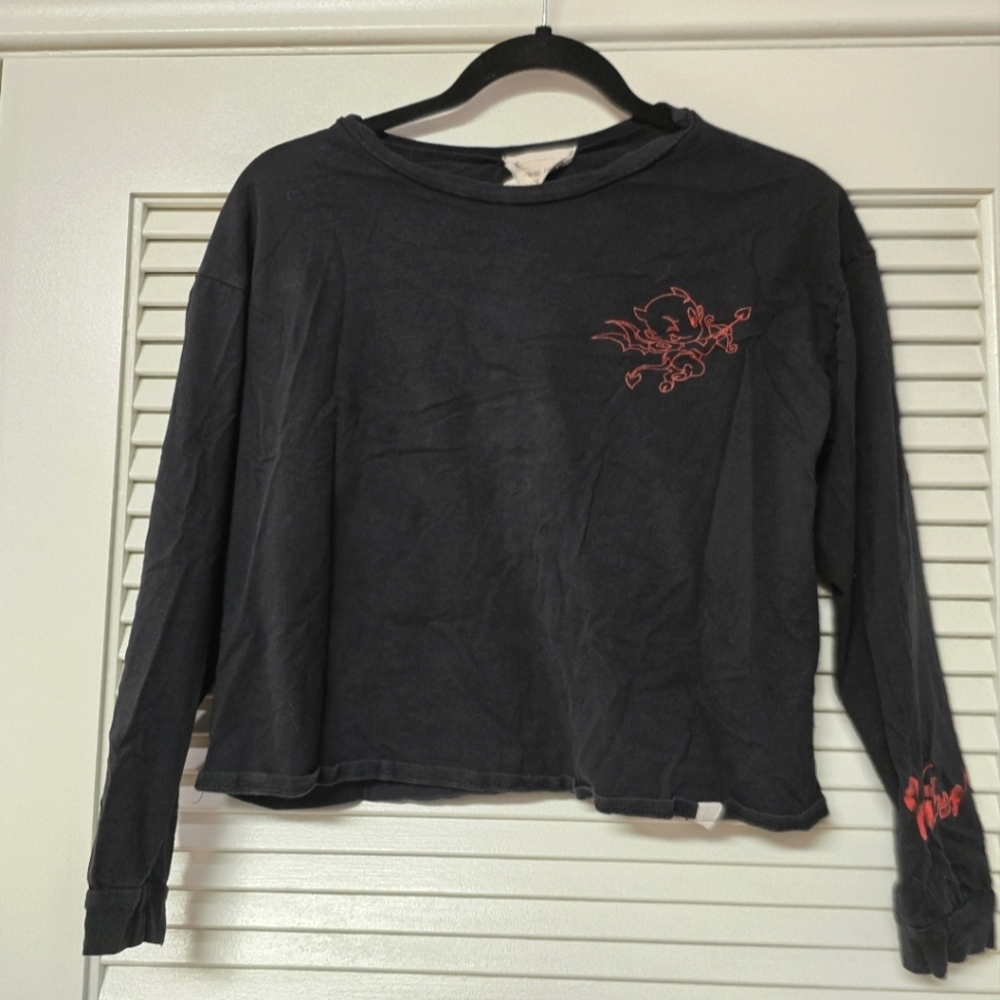 French Pastry - Red & Black Cupid Vibes Long-Sleeve Top